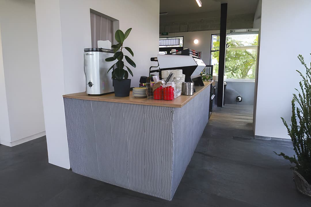 Permanent office coffee bar with barista service