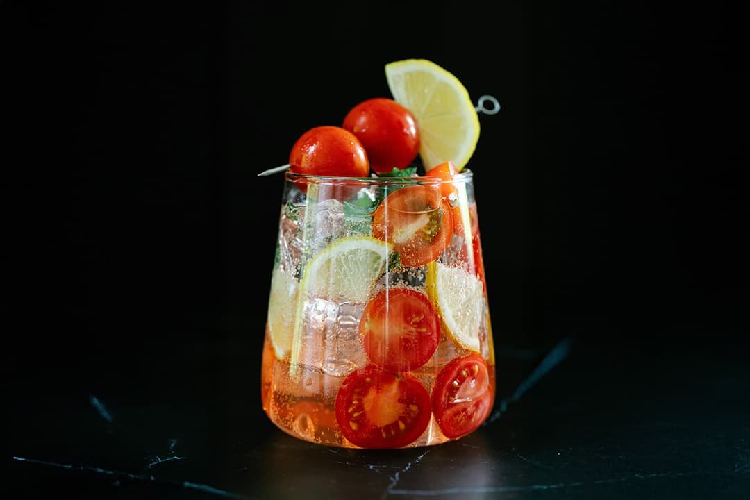 Wellness bar setup with healthy drink options
