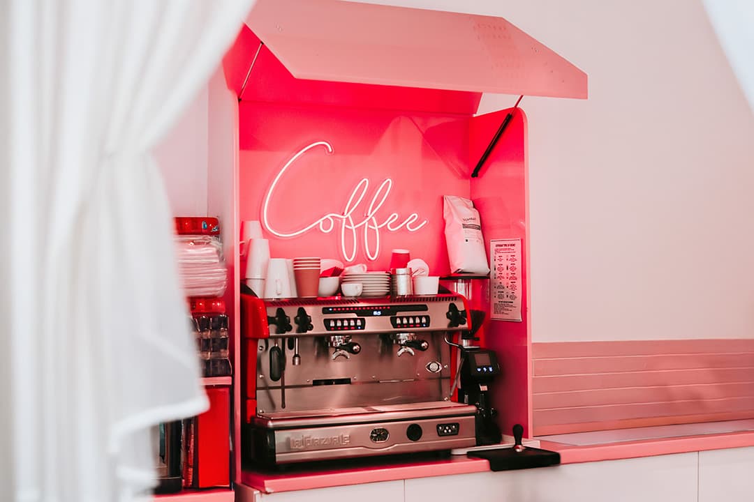 Branded coffee bar for tech product launch
