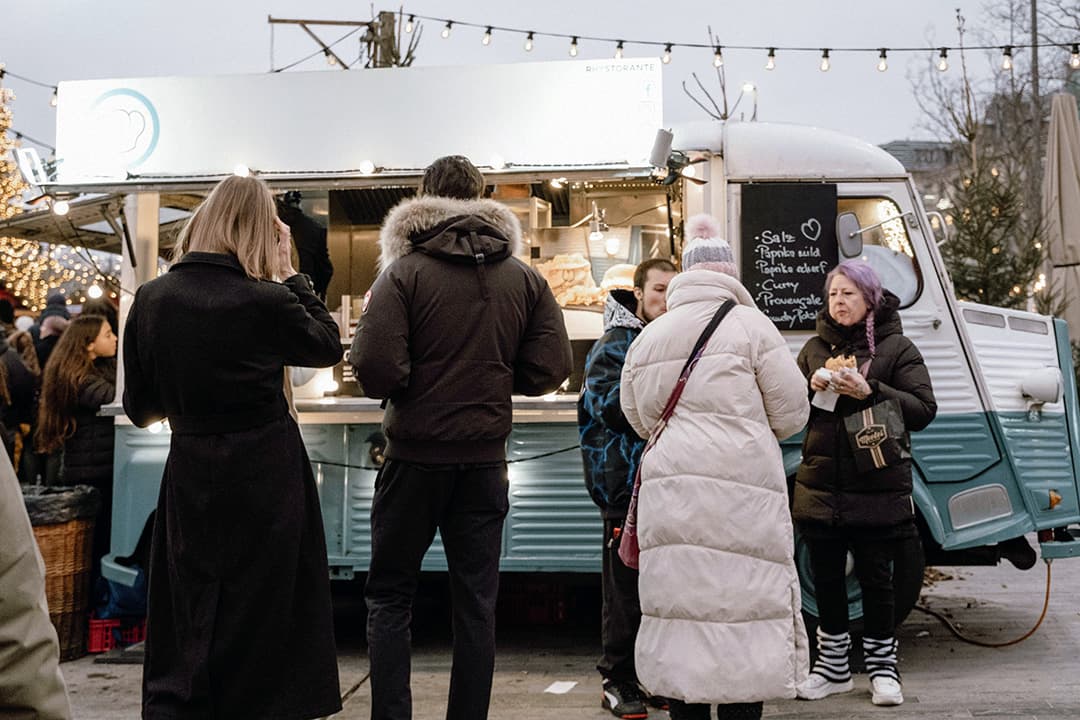 Mobile coffee bar at an outdoor festival